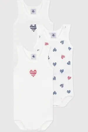 Petit Bateau Body niemowlęce bez rękawów, uniseks (3 sztuki), , 12 miesięcy