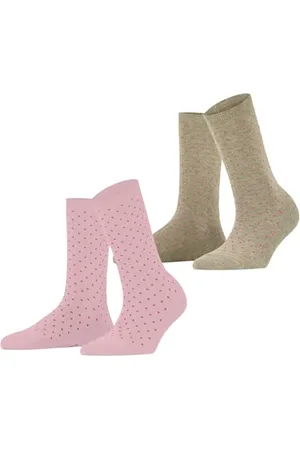 ESPRIT Kobiety Skarpety Fine Dot Multipack W So Bawełna z wzorem 2 Pak, , 35-38