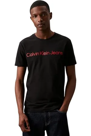 Calvin Klein Jeans Koszulki męskie S/S, Ck Czarny/Salsa, XS
