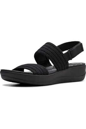 Clarks Damskie sandały Arla Stroll, czarne, 36 EU, , 36 EU