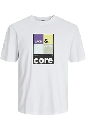 JACK & JONES Męski T-shirt z nadrukiem, okrągły dekolt, , L