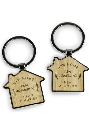 eBuyGB Grawerowany New Home, New Adventures Brelok - Brelok do kluczy do pierwszego domu, prezenty dla właściciela domu, przeprowadzki, par breloki, , Set of 1, Współczesny