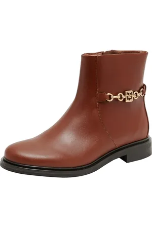 Tommy Hilfiger Damskie buty TH Chain Leather Low Bootie (FW0FW08251), brązowe (brązowy koniakowy), 36 EU, , 36 EU