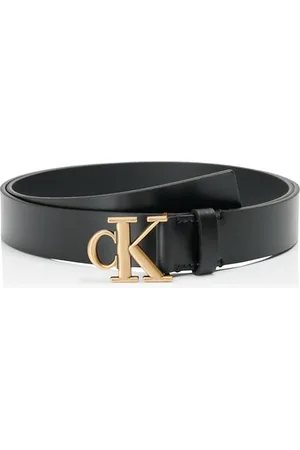 Calvin Klein 8719965074583 Damska MONOGRAM PLACQUE BUCKLE 30MM LV04K7002G stały pasek, czarny (czarny/złoty spadł), 100, , 100