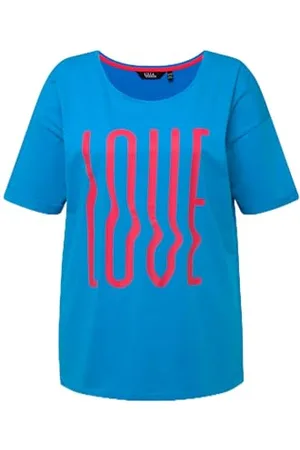 Ulla Popken Damska koszulka z nadrukiem z napisem, duże rozmiary, Oversize Dori, , 42-44