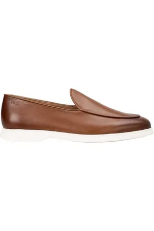 HUGO BOSS Męskie mokasyny Sienne_Loaf_ltn, średni brąz, 40 UK, , 43 EU