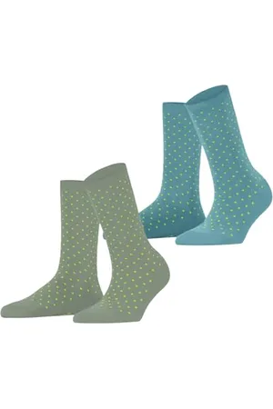 ESPRIT Kobiety Skarpety Fine Dot Multipack W So Bawełna z wzorem 2 Pak, , 35-38