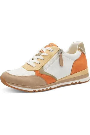 Marco Tozzi Damskie buty sportowe 2-23730-44, białe/brzoskwiniowe, 36 EU, , 36 EU