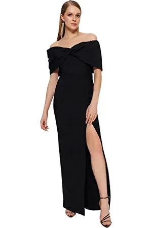 Trendyol Damska sukienka wieczorowa z dzianiny maxi Shift dopasowana, , 34