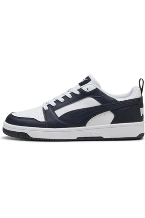 PUMA Unisex Rebound V6 Low Sneaker, biało-granatowy (New Navy), 45 EU, Biały Nowy Granatowy, 44.5 EU