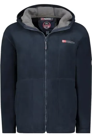 Geographical Norway Torleon Męski gruby polar ciepły zamek błyskawiczny - Kurtka męska ciepła zimowa miękka bluza z podszewką z długim rękawem - idealna na jesień i zimę (granatowa ciemnoszara 2XL)