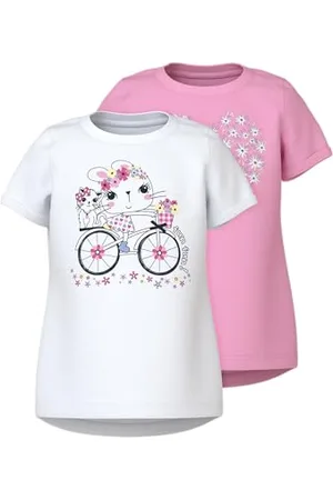 NAME IT Dziewczęca koszulka Nmfvix 2P SS Top (2 sztuki), , 116