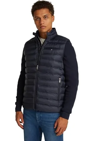 Tommy Hilfiger Męska kamizelka z recyklingu MW0MW39989, niebieska, L, , L