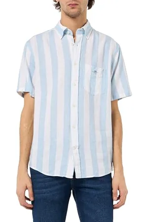 GANT REG COTTON LEN STRIPE SS SHIRT, , S