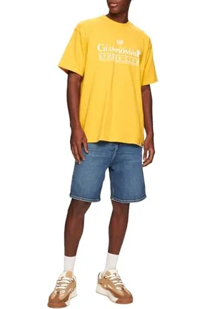 LTB Jeans Męski T-shirt wyprodukowany z bawełny w kolorze żółtym oversized - rozmiar M, , M