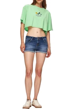 LTB Jeans Damska koszulka wyprodukowana z bawełny w kolorze niebieskim Regular - rozmiar M, , M