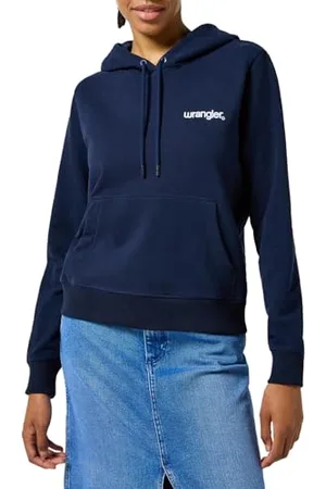 Wrangler Damska bluza z kapturem o regularnym kroju, granatowa, M, , M