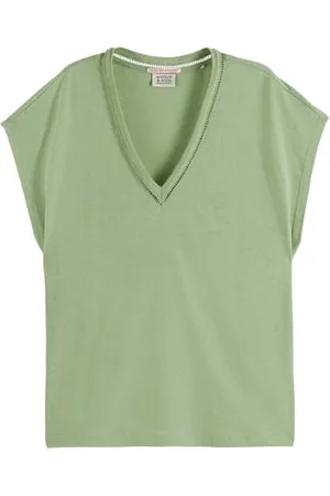 Scotch&Soda T-shirt bawełniany z dekoltem w serek, , L