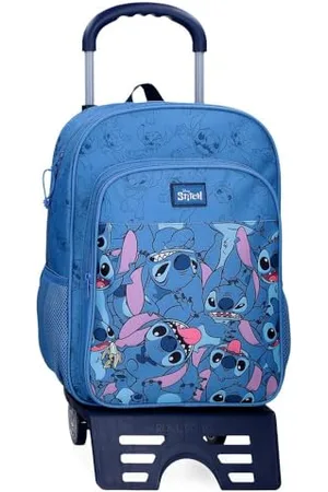 Disney Torby Joumma Happy Stitch Plecaki, Plecaki szkolne, Plecaki dziecięce, w tym dekoracyjny pompon, różne przegródki, , Plecak 40 + wózek