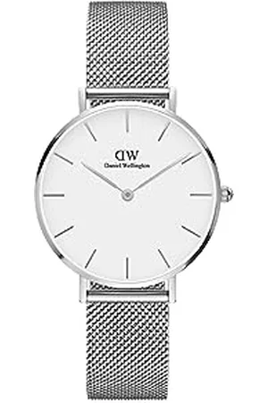 Daniel Wellington Petite Melrose, srebrny/srebrny, 32 mm, siateczka, dla kobiet bransoletka Elfenbeinweiß