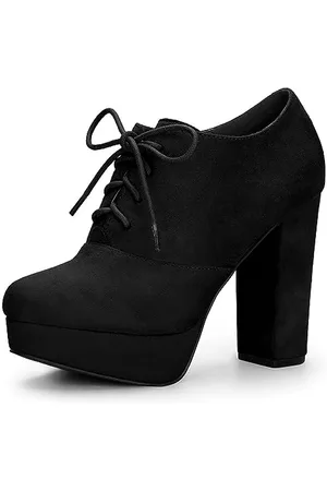 Allegra K Damskie buty sznurowane na platformie z grubym obcasem, , 40 EU