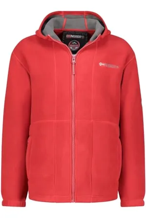 Geographical Norway Torleon Męski gruby polar ciepły zamek błyskawiczny - Kurtka męska ciepła zimowa miękka bluza z podszewką z długim rękawem - idealna na jesień i zimę (czerwony, ciemnoszary, M)