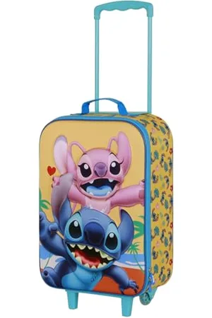 Disney Lilo and Stitch Ocean-Soft walizka na kółkach 3D, niebieska, 17 x 33 x 52 cm, pojemność 26 l, , Jeden rozmiar, Miękka walizka na kółkach 3D