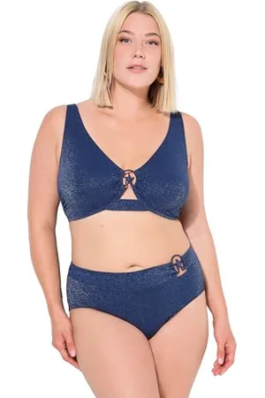 Ulla Popken Sophia, błyszcząca struktura, zestaw bikini z muszli, , 42