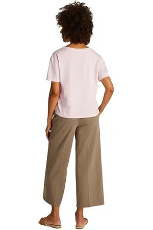 Tommy Hilfiger Damski SLUB CROP V-NK SS WW0WW43901, różowy, XXL, , XXL