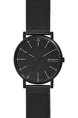 Skagen Signatur Zegarek dla mężczyzn, mechanizm kwarcowy z paskiem skórzanym ze stali nierdzewnej