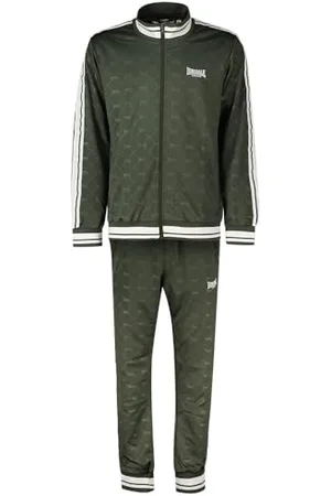 Lonsdale London Męski dres treningowy wąski krój ASHWELL, oliwkowy/biały, XXL, 117277, , XXL