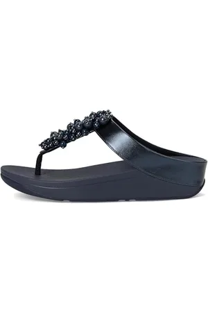 FitFlop Damskie sandały FINO Bomble-Bead Toe-Post, granatowe, 36 UK, , 39 EU