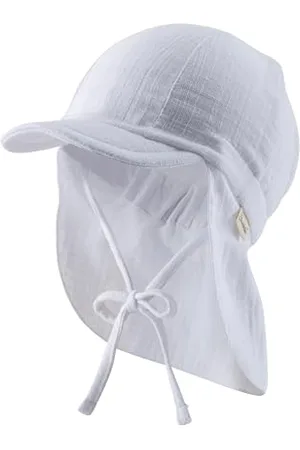 Sterntaler Unisex czapka z daszkiem z ochroną karku, wykonana z bawełny, muślinu, z tasiemką do wiązania, kapelusz przeciwsłoneczny, , 49