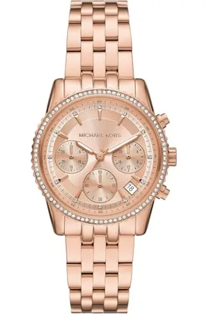 Michael Kors Ritz zegarek dla kobiet, mechanizm kwarcowy z paskiem ze stali szlachetnej, ceramicznym lub skórzanym