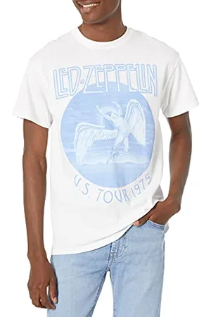 Led Zeppelin Unbekannt Męski Us Tour 1975 White Tee US Tour 1975 White T-Shirt