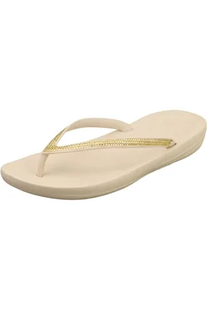 FitFlop Damskie klapki IQUSHION Sparkle, Stone Beige, 38 EU, , 38 EU