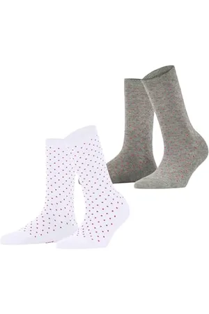 ESPRIT Kobiety Skarpety Fine Dot Multipack W So Bawełna z wzorem 2 Pak, , 39-42