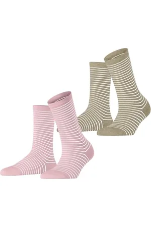 ESPRIT Kobiety Skarpety Fine Line Multipack W So bawełna z wzorem 2 Pak, , 39-42