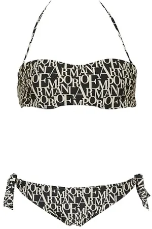 Emporio Armani Kobieta Logomania Bandeau Bikini Czarne M, , M