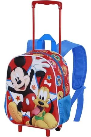 Disney Mickey Mouse Star-mały plecak 3D z kółkami, wielokolorowy, 26 x 34 cm, pojemność 7 l, , Jeden rozmiar, Mały plecak 3D z kółkami