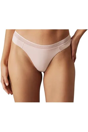 Calvin Klein Stringi damskie Tanga, Beżowy , XS, , XS