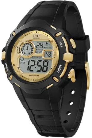 Ice-Watch ICE digit explorer Black gold - Chłopięcy czarny zegarek z silikonowym paskiem - 024009 (Small)