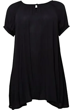 Kaffe Plus Size damskie Tunic krótkie rękawy z okrągłym dekoltem zrelaksowany krój, , 50/du?y rozmiar