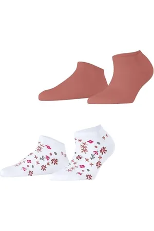 ESPRIT Kobiety Skarpety do trampek Spring Flowers Multipack W Sn bawełna krótkie z wzorem 2 Pak, , 35-38