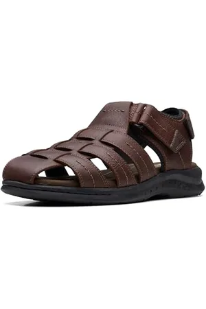 Clarks Walkford Fish Sandały męskie, Brązowe, 39.5 EU