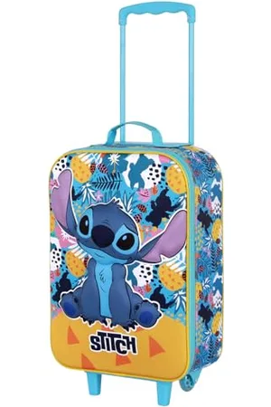 Disney Lilo and Stitch Colors-Soft walizka na kółkach 3D, turkusowa, 17 x 33 x 52 cm, pojemność 26 l, , Jeden rozmiar, Miękka walizka na kółkach 3D