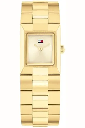Tommy Hilfiger Dwuręczny zegarek kwarcowy dla kobiet ze złotą bransoletką ze stali nierdzewnej - 1782787, kolor szampana o jasnym odcieniu, Jeden rozmiar