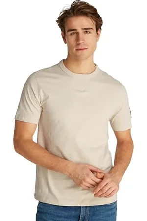 Calvin Klein CK JEANS Męska BADGE REGULAR TEE J30J323484, szara (płatki owsiane), 3XL, , 3XL Plus