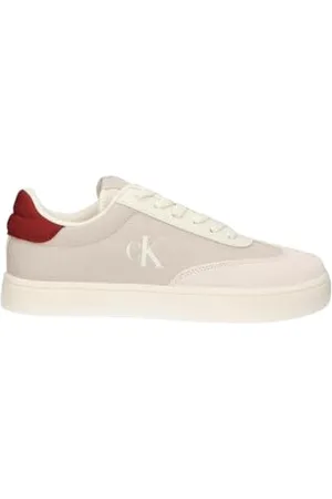 Calvin Klein CK JEANS Męskie klasyczne trampki Cupsole Low Mix MG YM0YM01169, beżowe (skorupa jajka/czerwona ochra), 44 EU, , 39 EU