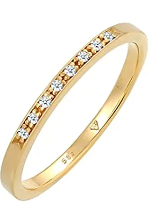 Elli Diamore damski pierścionek typu obrączka, żółte złoto próby 585, diament (0,08 ct), , szlif brylantowy e żółte złoto, 58 (18,5), colore: , cod. 0602142114_58